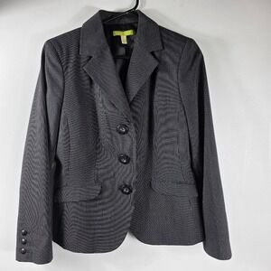 Sigrid Olsen Women's Black & Gray‎ Pinstripe Blazer Size 8